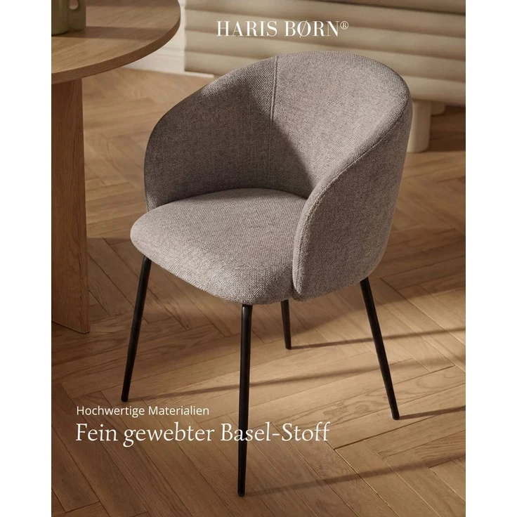 Haris Børn Esszimmerstuhl mit Armlehnen - Hochwertige Polsterstühle für Esszimmer (Set, 8 St), Premium Esszimmer Stühle & Wohnzimmer Stühle – Bild 4
