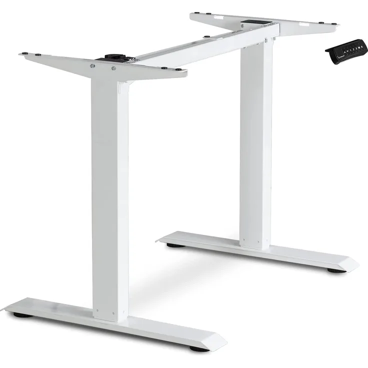 ESMART ETX-121W Weiß - Ergonomisches Steh-Sitz-Schreib-Tisch-Gestell Stufenlos elektrisch höhenverstellbar 71-121 cm 3X Memory Aktivitätserinnerung Soft-Start/Stopp