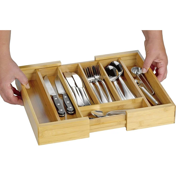 Esmeyer Besteckkasten Simon 5-7 Fächer ausziehbar Bambusholz braun – Bild 6