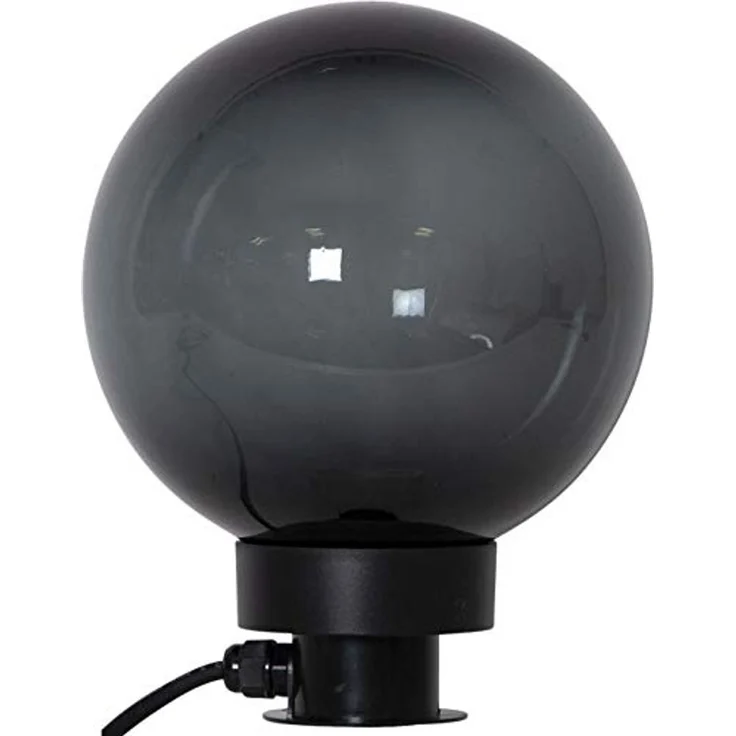 Kleine Outdoor-Kugelleuchte ,Orby' mit Erdspieß, E27, rauchgrau, Ø 20cm – Bild 3