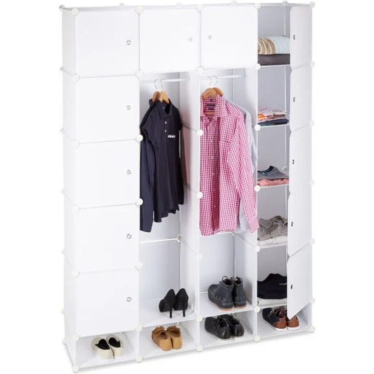 Relaxdays Kleiderschrank Stecksystem 18 Fächer – Bild 1