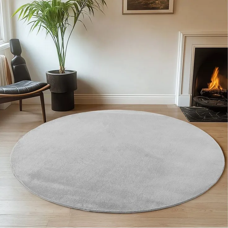 Ayyildiz Teppiche Teppich JOY 1400, auch als Läufer und in Rund erhältlich, rund, Höhe: 11 mm, besonders weich, uni Kurzflor, Wohnzimmer, Kinderzimmer