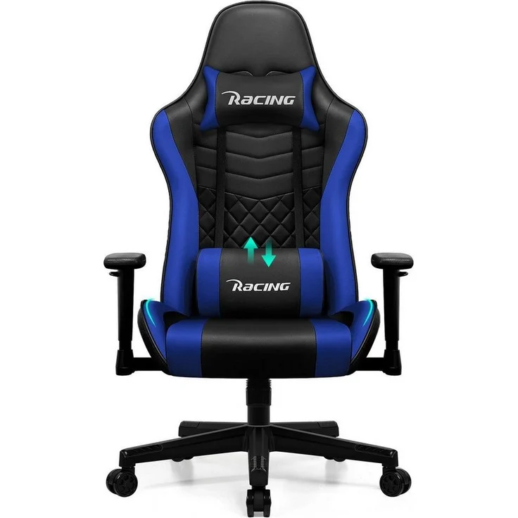 Hiazurm Gaming-Stuhl Gaming Stuhl, Bürostuhl Ergonomisch Wippfunktion bis zu 170° (Gaming Chair mit Fußstütze, 10 cm Höhenverstellung), Gepolsterten Armlehnen, Gamer Stuhl 150kg Belastbarkeit – Bild 3