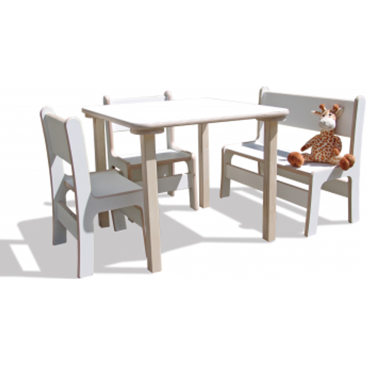 ELI Kinderset Tisch & 2 Stühle - weiß – Bild 2