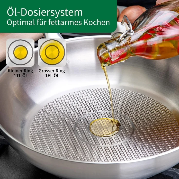 Chefkoch trifft Fackelmann Pfannen-Set 2er-Set Edelstahl Ø 28 & 24cm, Induktionsgeeignet, Spülmaschinenfest – Bild 5