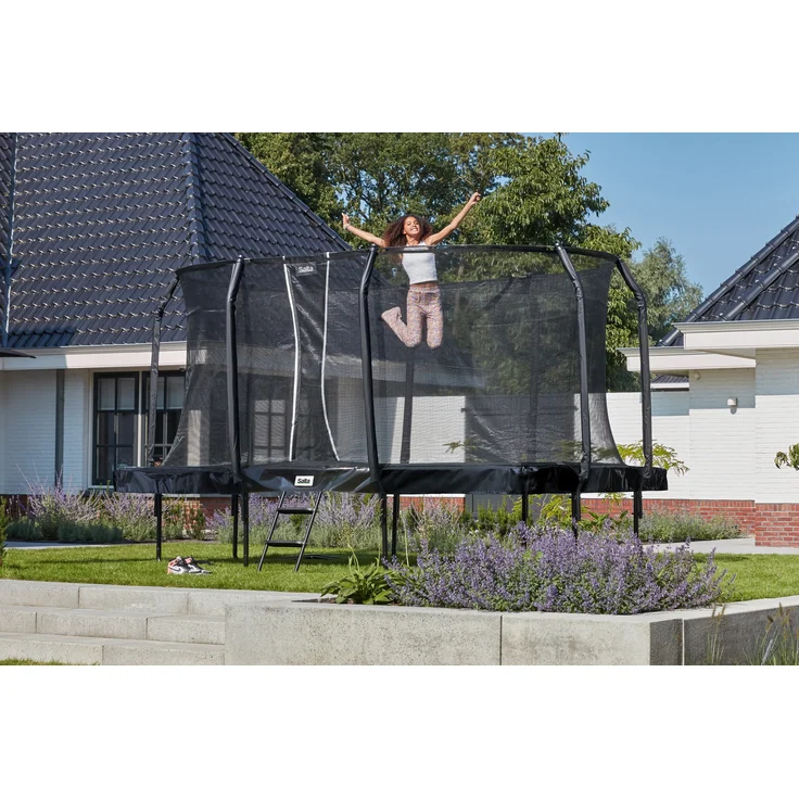 Salta 'First Class' Trampolin inkl. Sicherheitsnetz und Leiter, rechteckig, Stahl schwarz, 366x214 cm – Bild 7