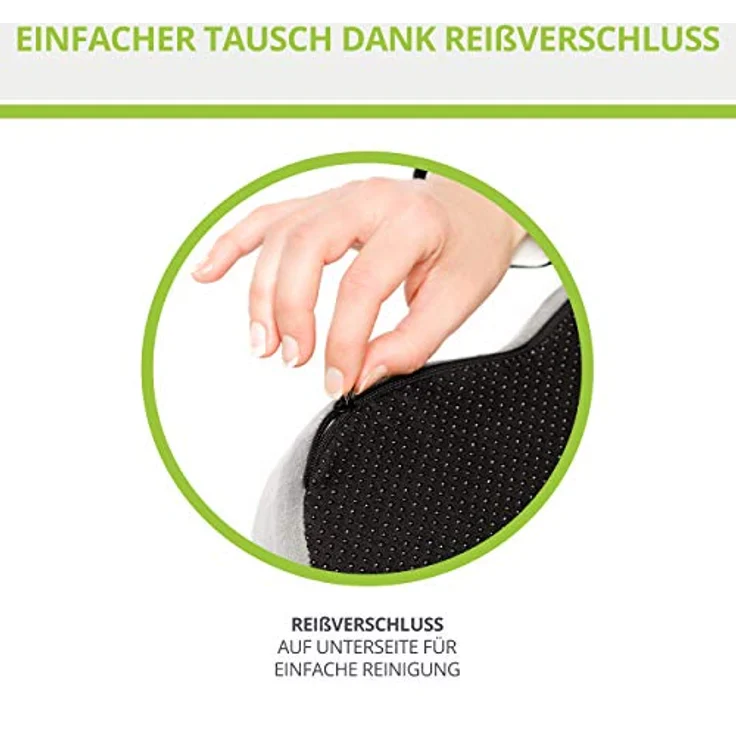 feela.® Sitzkissen-Bezug für Orthopädisches Sitzkissen, Dunkelgrau, Baumwolle, waschbar und rutschfest, geeignet für alle Härtegrade – Bild 3