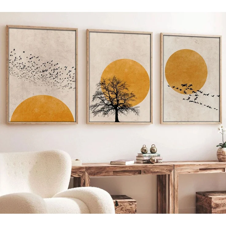 Wallity Leinwandbild Painting: 100% MDF (Thickness: 3 mm), 50x70 cm (3 Pieces) E1310, (3 St) – Bild 1