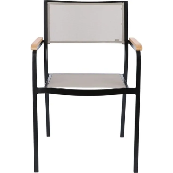 Lux Stapelsessel Aluminium schwarz taupe