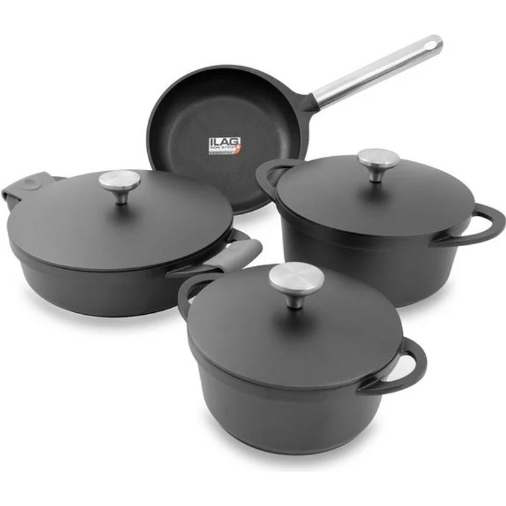 Kopf Topf-Set Atavola, Aluminiumguss (8-tlg), Antihaftbeschichtung, Induktion Kochtopf Set, inkl. Thermogrips – Bild 4