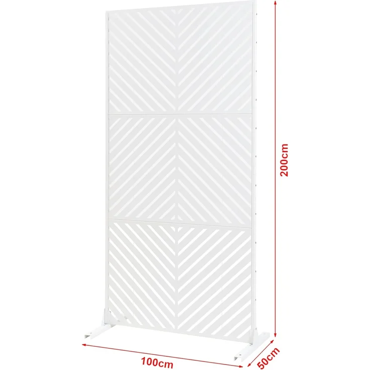 Indoor Trennwand Kekan Stahl 200x100x50 cm Weiß [casa. pro] – Bild 3