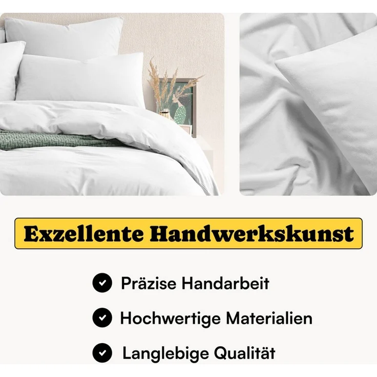 Seralino Bettwäsche Set, Perkal, 2 teilig, 100% Bio Baumwolle, ab gr. 135x200, Perkal, besonders weich & atmungsaktiv, BCI zertifiziert, mit Reißverschluss