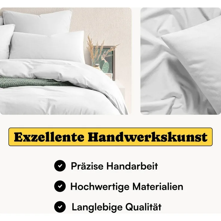 Seralino Bettwäsche Set, Perkal, 2 teilig, 100% Bio Baumwolle, ab gr. 135x200, Perkal, besonders weich & atmungsaktiv, BCI zertifiziert, mit Reißverschluss