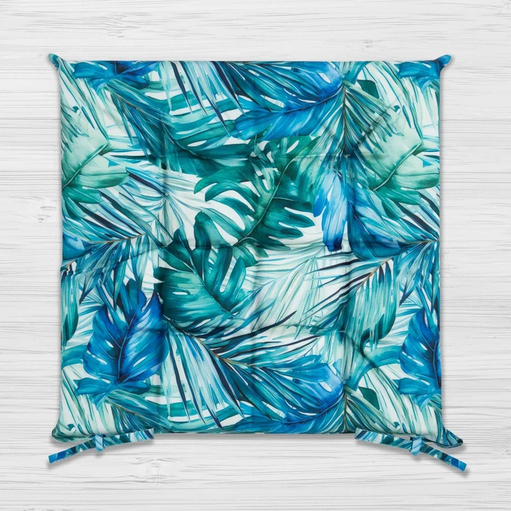 Wasserdichtes Stuhlkissen Outdoor GARTEN 02 40x40x5 blau türkis – Bild 2