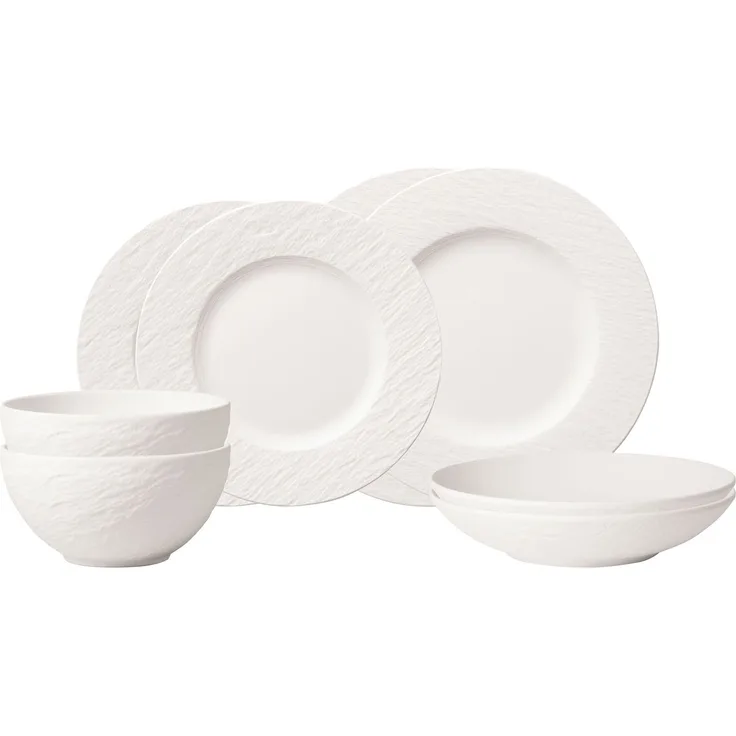 Villeroy & Boch Manufacture Rock Blanc Einsteiger-Set 8-teilig