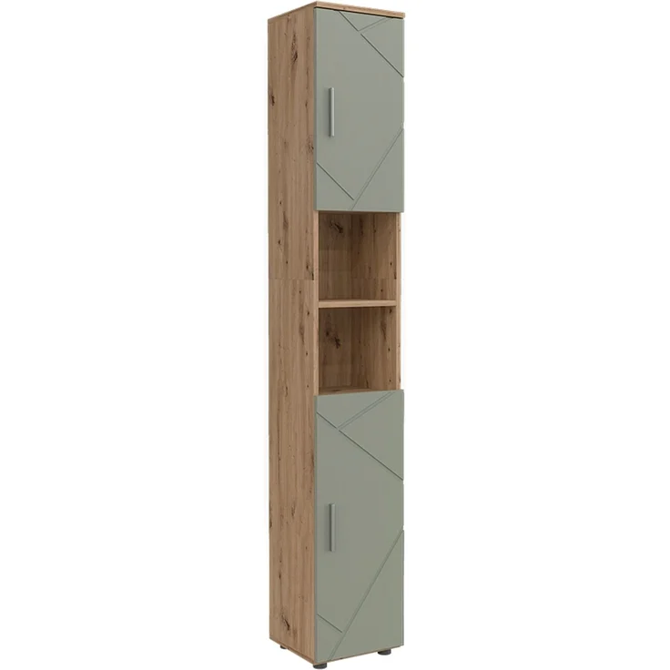 Badschrank Irma Salbeigrün 30 x 192 cm Vicco – Bild 1