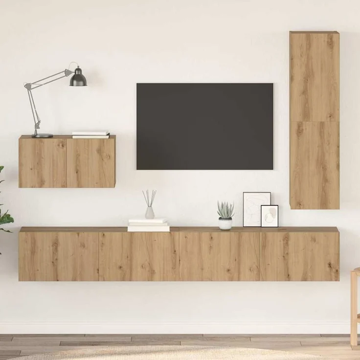 vidaXL TV-Schrankset 4 stk. 30,5 x 30 x 110 cm Artisan-Eiche 3393329 – Bild 1