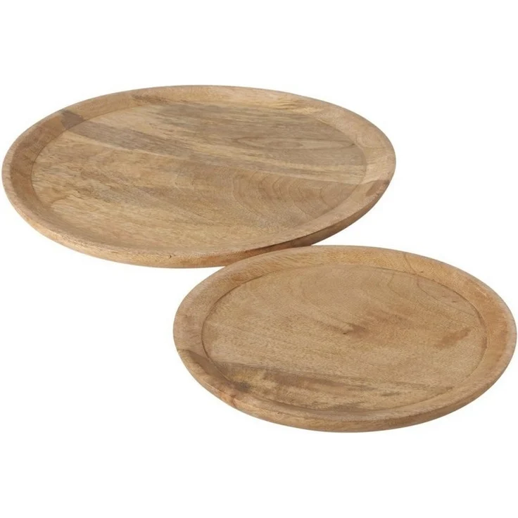 BOLTZE Tablett Boltze Teller Maino 2er Set Serviertablett Mango Holz Ã¸ 26-35cm – Bild 5