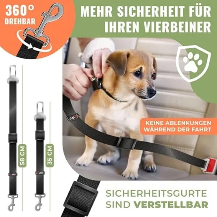 LovPet® Hundegitter Auto, Autoschutzgitter Trenngitter Universal, verstellbare Breite, Kopfstütze Kofferraum Autogitter Maße HxB 30 x 91-153 cm Kofferraumgitter,+ 2x Sicherheitsgurt für Hunde Schwarz – Bild 5