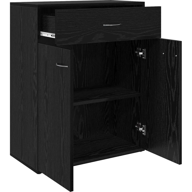 vidaXL Sideboard Schwarz Eichen-Optik 60 x 30 x 75 cm Holzwerkstoff 862448 – Bild 4