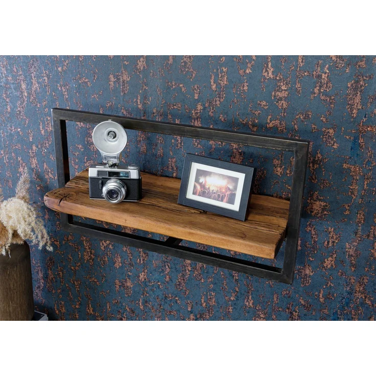 Wandregal Altholz 65x25x35 braun lackiert SEVILLA #08 – Bild 2