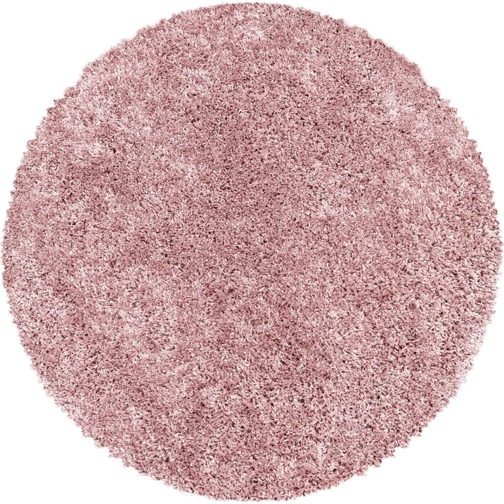 HomebyHome Teppich Rund Hochflor 80 cm Rund - Shaggy Teppich Wohnzimmer Rosa-2 Extra Weich und Flauschig - Langflor Teppiche für Schlafzimmer, Küche, Flur - Carpet, Halı, Kilim