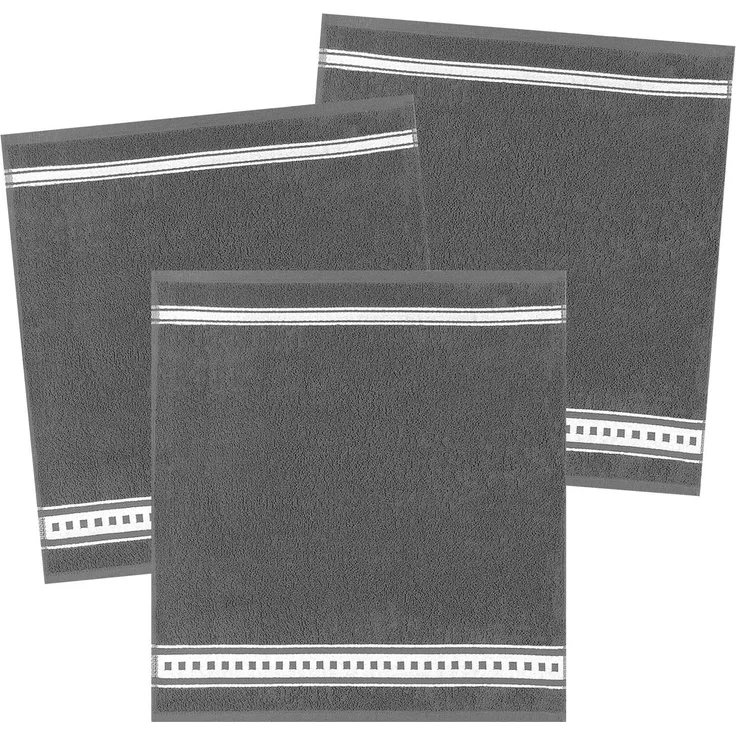 Kracht Geschirrtuch Standard, (3-tlg, 3-teilig), Frottee Küchenhandtücher ca. 50x50cm Baumwolle-Bambus-Mix