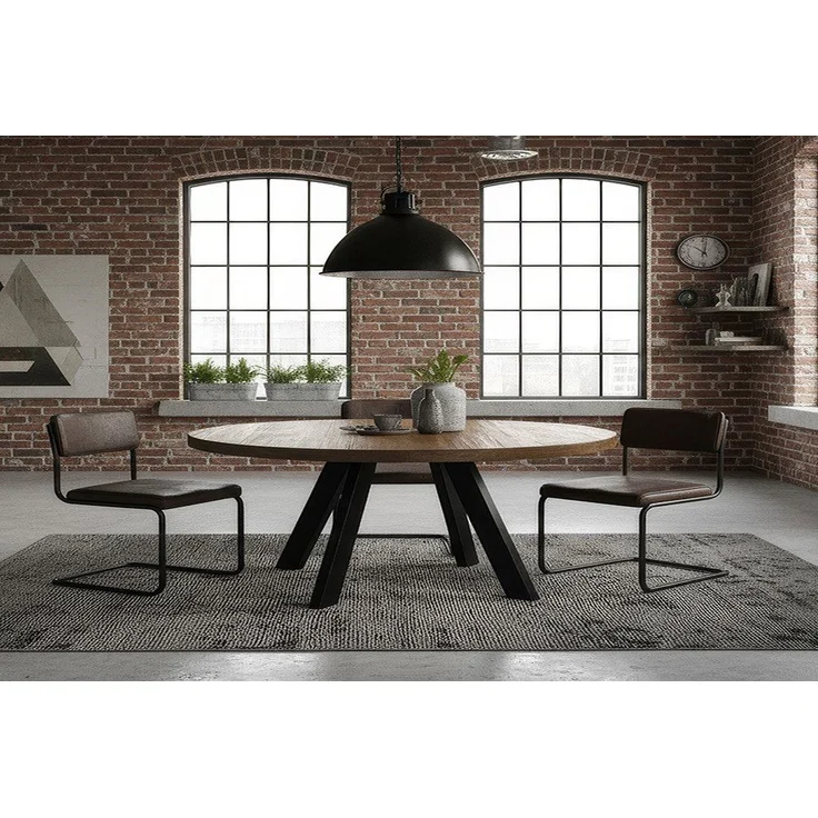 riess-ambiente Esstisch RON CRAFT 120cm taupe-braun – Mango-Massivholz, rund (Einzelartikel, 1-St), Holztisch im Industrial-Look – ideal für Küche oder Essbereich – Bild 5