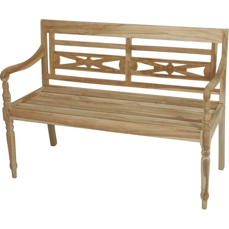 Bank SUMATRA, 2-Sitzer, Teakholz unbehandelt, 120x86x55cm