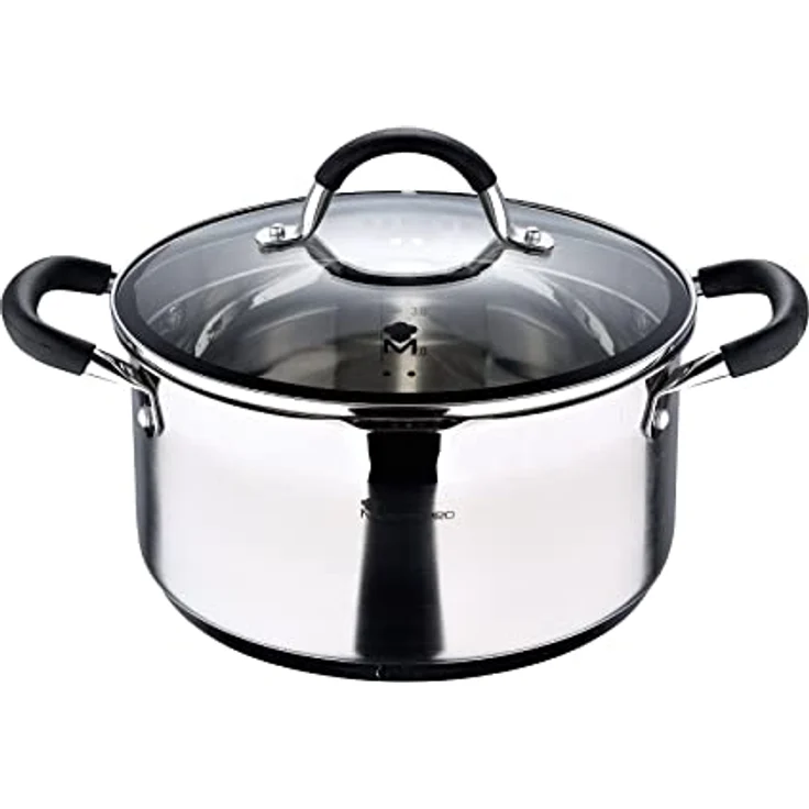 Topf mit Deckel Masterpro foodies bgmp-1502-bk Edelstahl (5 L) 24 x 12 cm – Bild 2