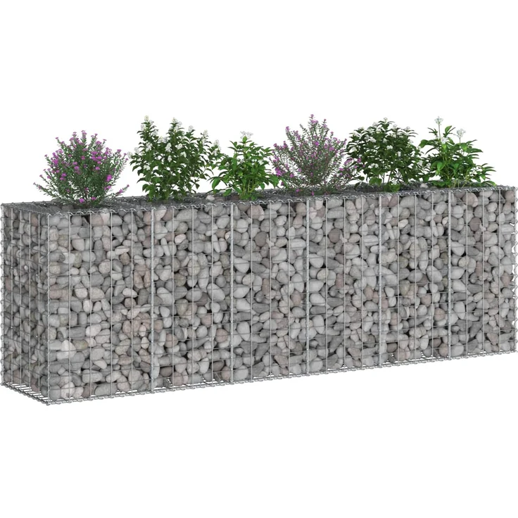 vidaXL Gabionen-Hochbeet 2 stk. 250 x 50 x 80 cm Verzinkter Stahl 3422231 – Bild 3