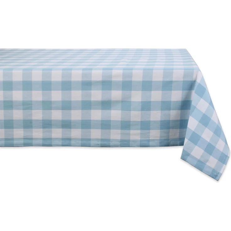 DII Buffalo Check Collection Classic Tischdecke, 60x84 cm, Hellblau & Weiß
