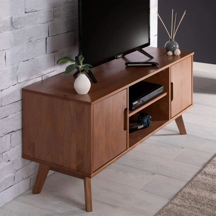 IDIMEX Lowboard TIVOLI, TV Board aus Kiefer Massivholz, Fernsehtisch mit 2 Türen kastanie – Bild 9