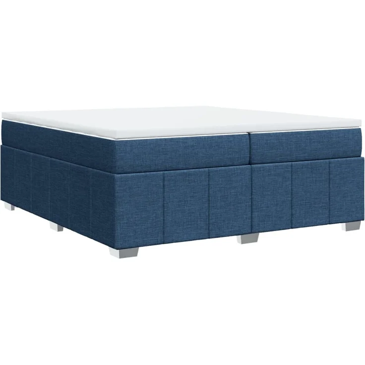 vidaXL Boxspringbett mit Matratze Blau 200x200 cm Stoff 3285504 – Bild 9