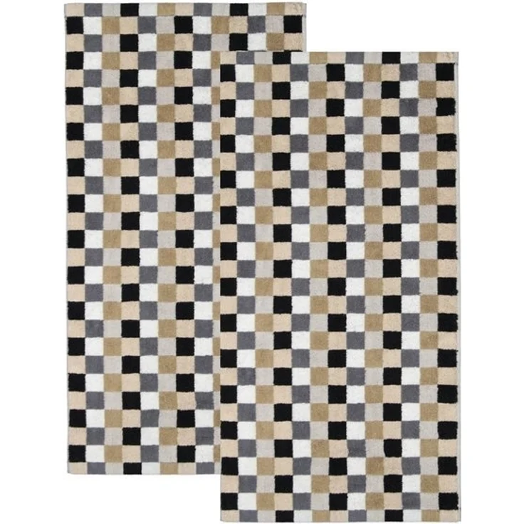 2 Stück Cawö Life Style Handtücher 7047-37 kariert kiesel 50x100 – Bild 2
