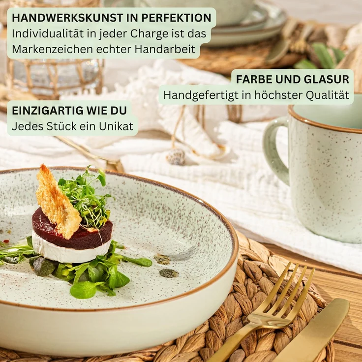 SÄNGER Pastaschalen Set Rio Minze - 6 teilig aus Steingut – Bild 5