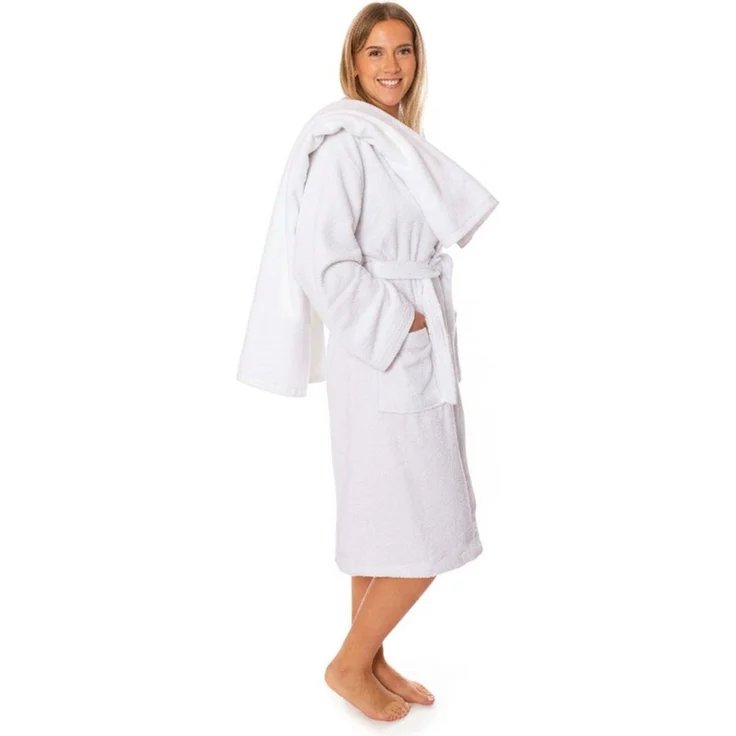Lavea Saunatuch MEXICO Saunahandtuch 80×200 cm – optional mit Bademantel/Morgenmantel, Baumwolle (Set, 2-St), Hochwertiges Walkfrottier – Saunatuch oder Set mit Unisex-Bademantel – Bild 1