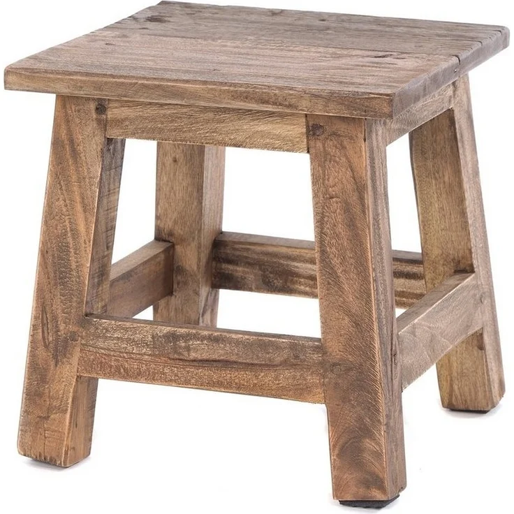 DESIGN DELIGHTS Hocker Fusshocker PALO, 27x26cm (HxB), rustikaler Holzhocker Massivhocker – Bild 5