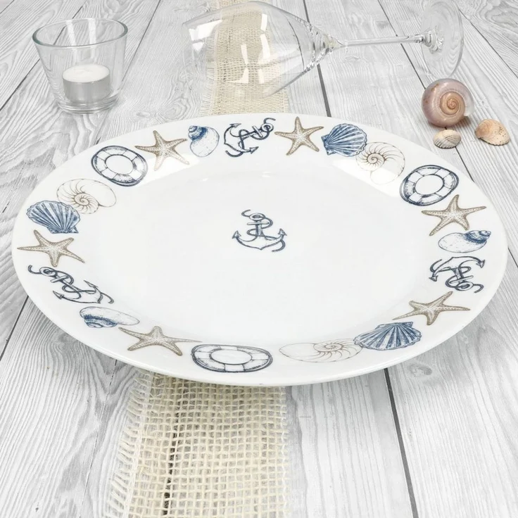 MamboCat Speiseteller Neptun 6er Set Speiseteller 27cm Porzellan groß Essteller maritim – Bild 2