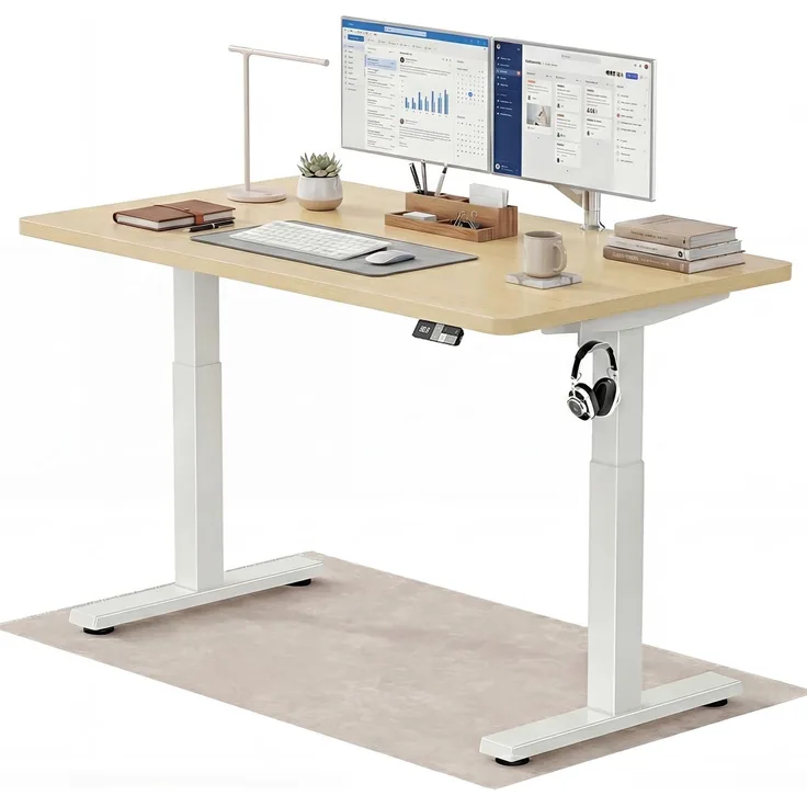 Devoko Höhenverstellbarer Schreibtisch 180x80 cm elektrisch, Höhenverstellung 71-121 cm mit Smart Control, 120 kg Tragkraft, für gesundes Arbeiten