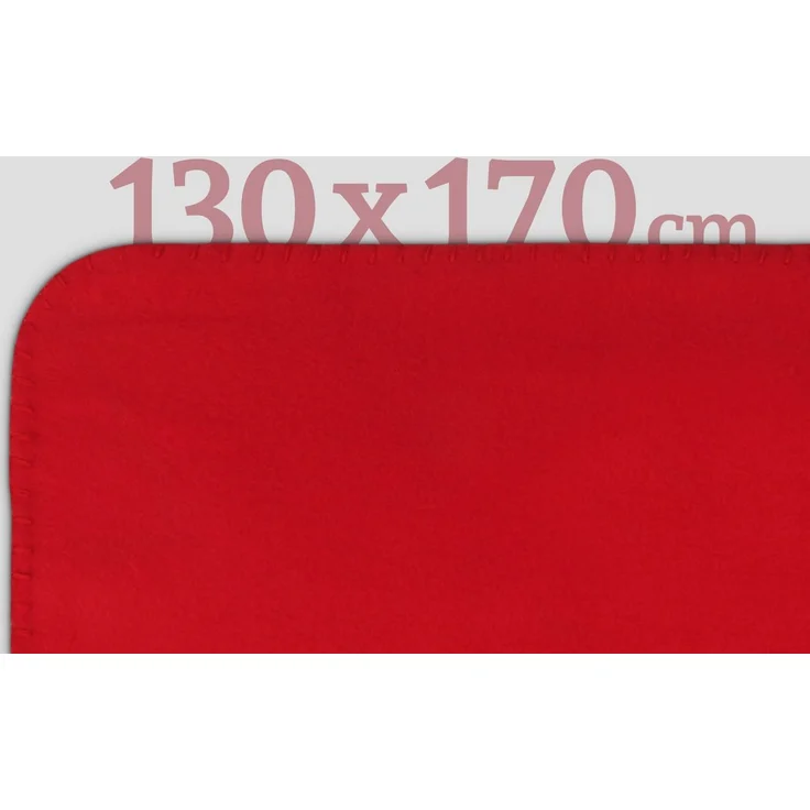 Fleecedecke mit Kedernaht - 130x170 cm Dunkelrot – Bild 2