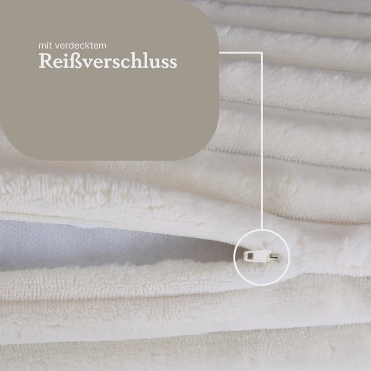 Kissenrolle XXL ( 70cm x Ø22cm ) - Cord Optik Creme – Bild 4