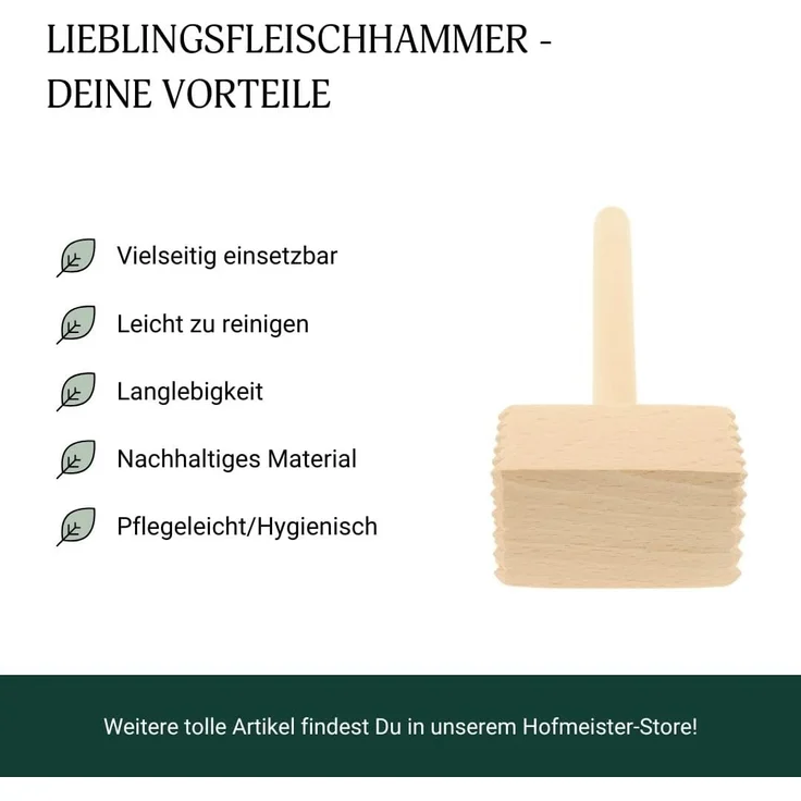 Hofmeister Fleischklopfer Buchenholz Fleischklopfer Schnitzelklopfer – Bild 5