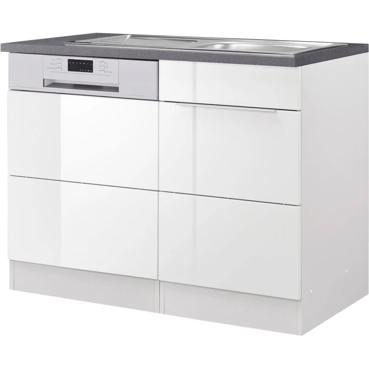 KOCHSTATION Spülenschrank KS-Brindisi 110 cm breit, inkl. Möbeltür für Geschirrspüler sowie Einbauspüle – Bild 1