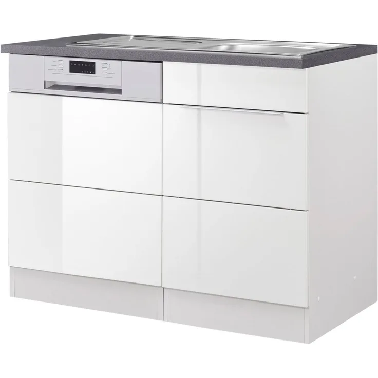 KOCHSTATION Spülenschrank KS-Brindisi 110 cm breit, inkl. Möbeltür für Geschirrspüler sowie Einbauspüle