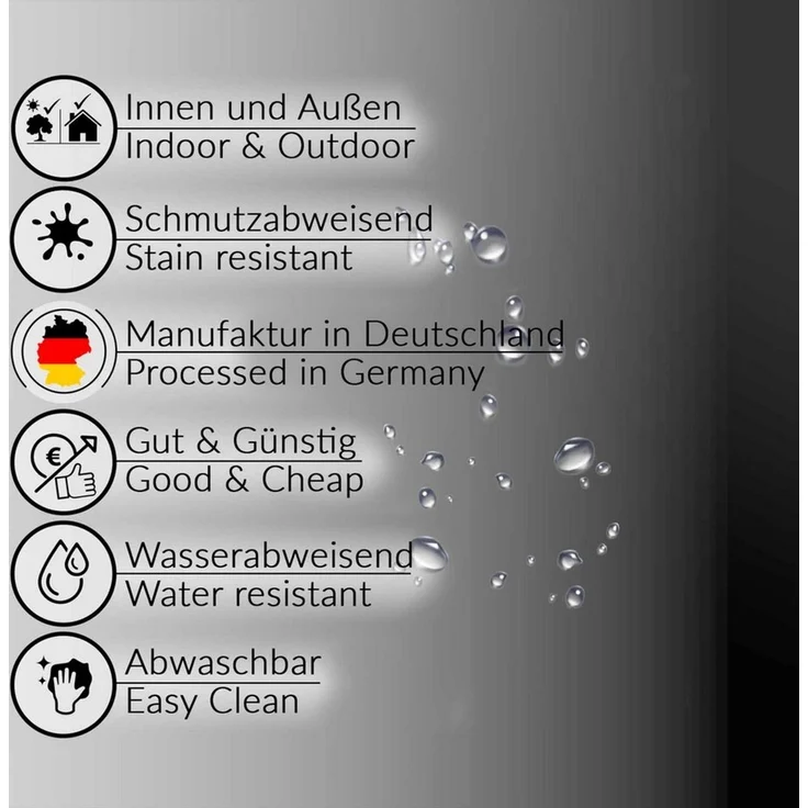 ANRO Tischdecke abwaschbar Wachstuch-Tischdecke Gartentischdecke (Einzelstück 1-tlg), wasserabweisend Einfarbig Schwarz 100x140cm – Bild 4