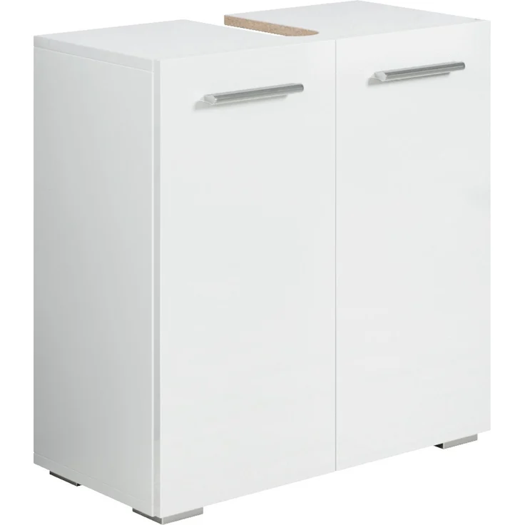 Badplaats Waschbeckenunterschrank Jupiter 60 x 30 cm Weiß Matt - Stehender Badezimmerschrank mit 2 Türen und Montagematerial – Bild 1