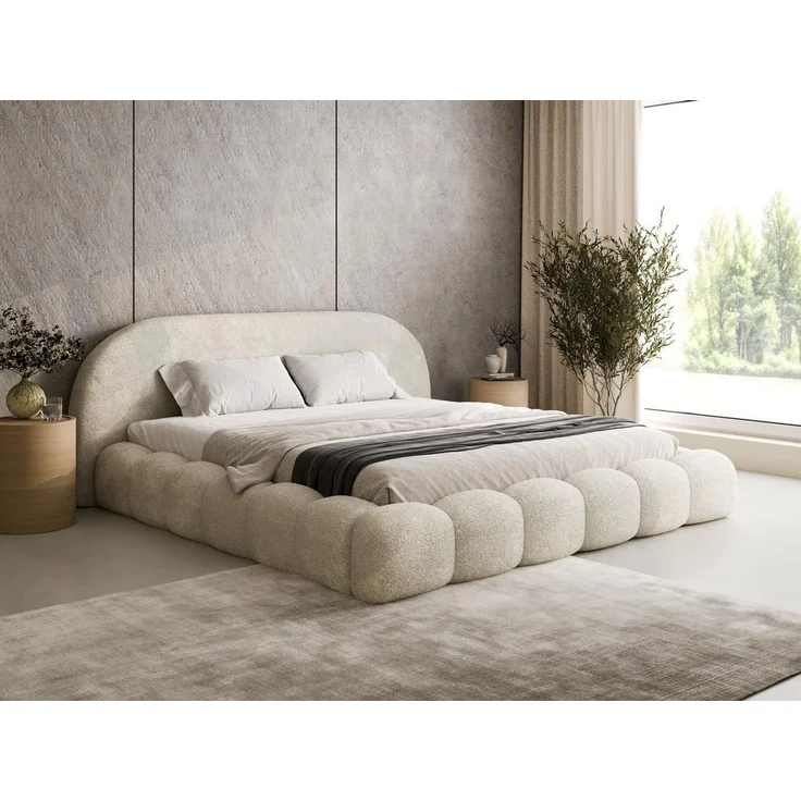 Compleo Polsterbett OMBIS, Wolkenbett mit Bettkasten und Lattenrost, Designer-Bett, MADE IN EU – Bild 2