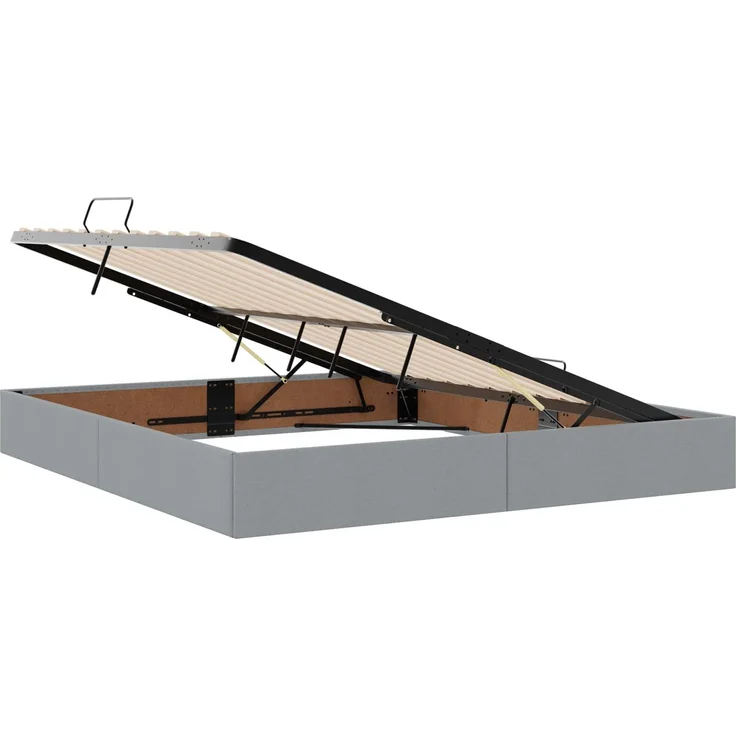 vidaXL LED-Speicherbett mit Matratze Hellgrau 180 x 200 cm Stoff 3459141 – Bild 6