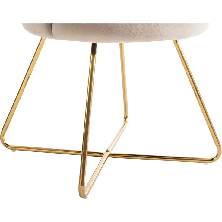 Vente-unique - FIORI Stuhl SamtStoff Beige - B 64 cm x H 85,5 cm x L 69 cm – Bild 5